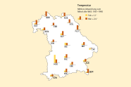 Grafik von Bayern zeigt Absolute Abweichung der Lufttemperatur.