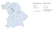 Verbreitung der Robinie in Bayern auf der Karte dargestellt: im Norden verbreiteter als im Süden