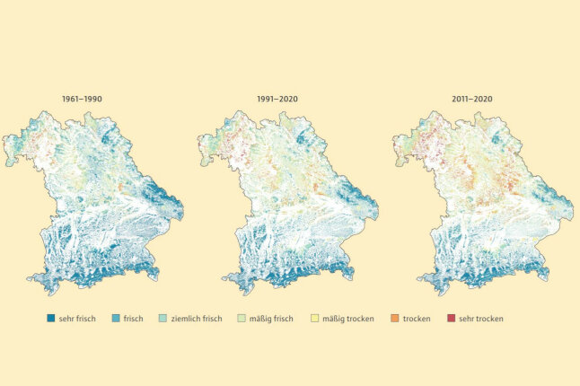 Veränderung der Wasserhaushaltsklassen in Bayern im Zuge des Klimawandels