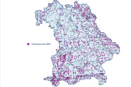 Bayernkarte mit violetten Punkten