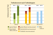 Säulendiagramm zeigt den durchschnittliche Totholzvorrat.