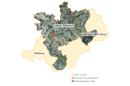 Karte um Bamberg-Coburg-Kulmbach und Bayreuth-Münchberg der Befliegungskulisse