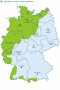 Deutschlandkarte, die das natürliche Areal von Ilex aquifolium zeigt