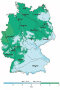 Deutschlandkarte, die die Temperaturmittel im Januar für die Normalperiode 1971– 2000 zeigt 