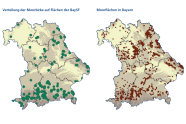 Bayernkarte der Moorflächen und des Moorbirkenaufkommens